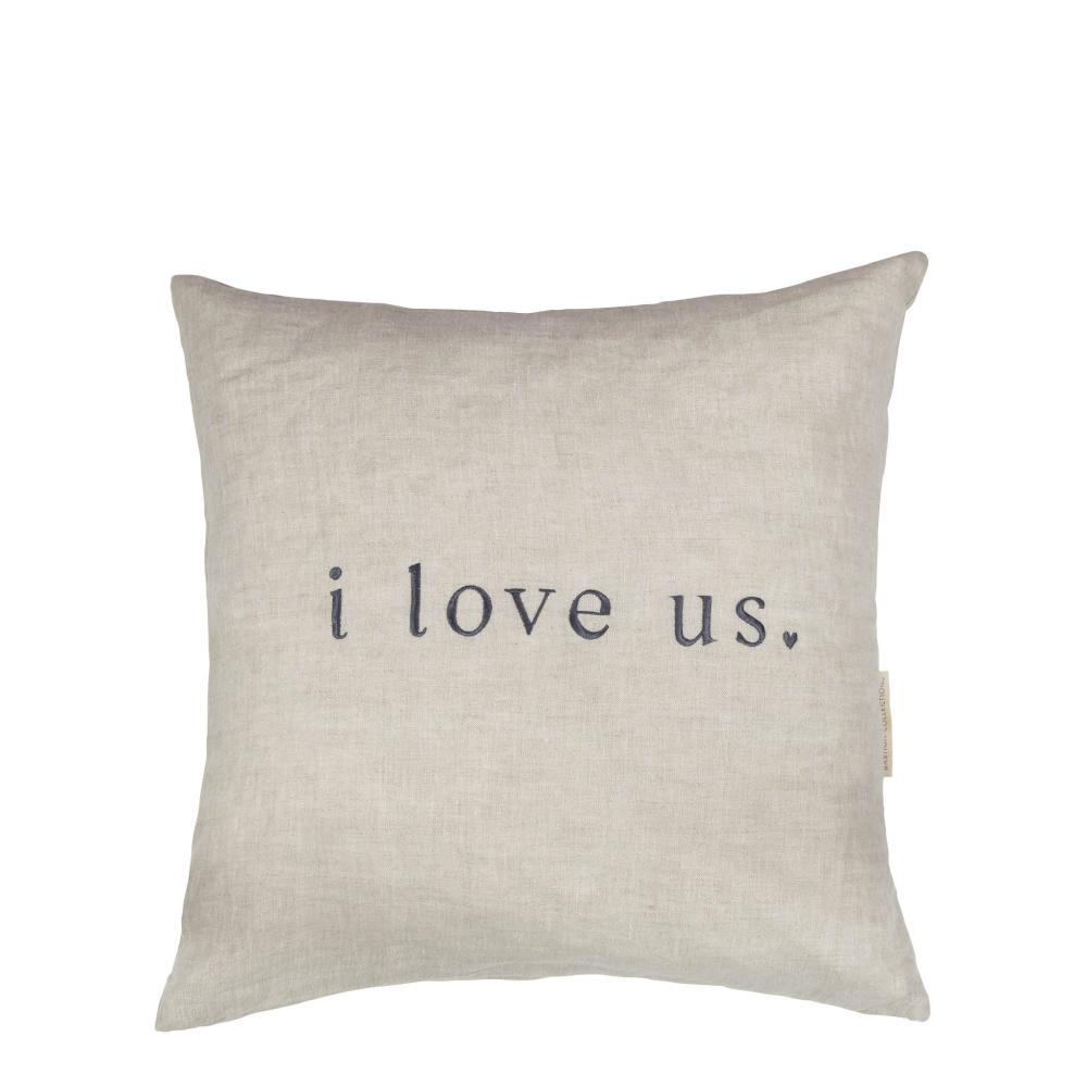 Cushion Cover 50x50 Naturel I Love us 100% linen



