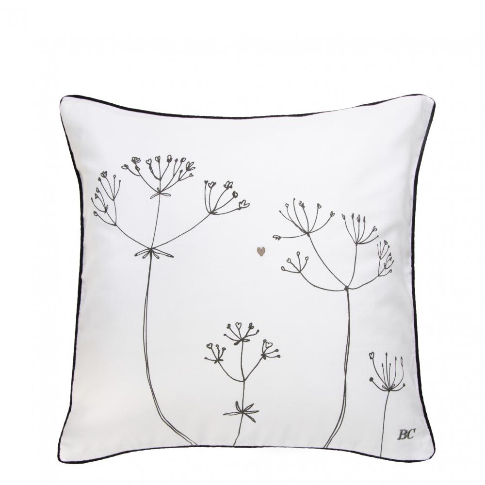 Cushion 50x50 White Chambray Dry Flower



