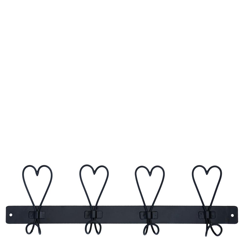 Heart Rack with 4 Hearts Black 41 cm






















