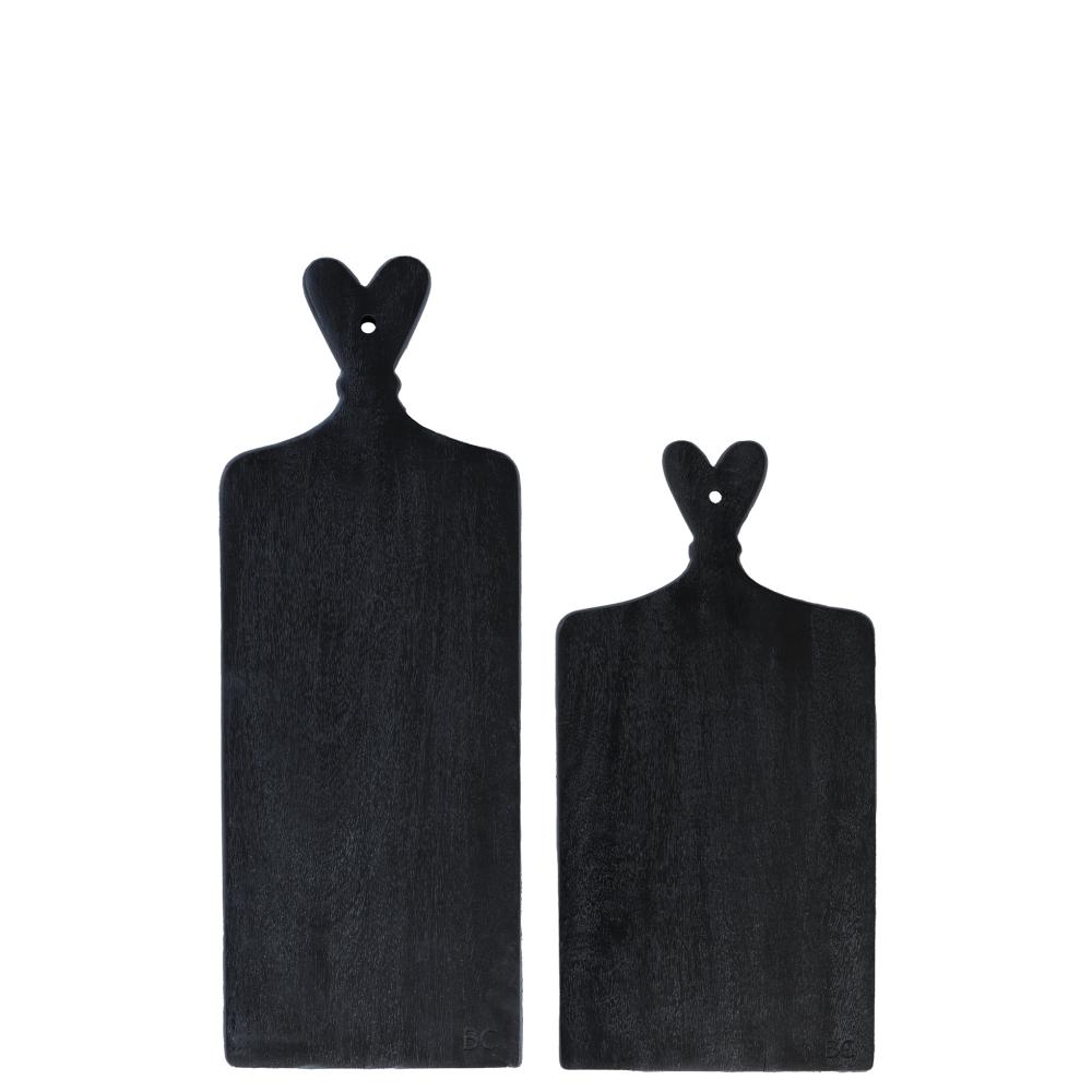 Serving Trays with Heart, Black set of 2














