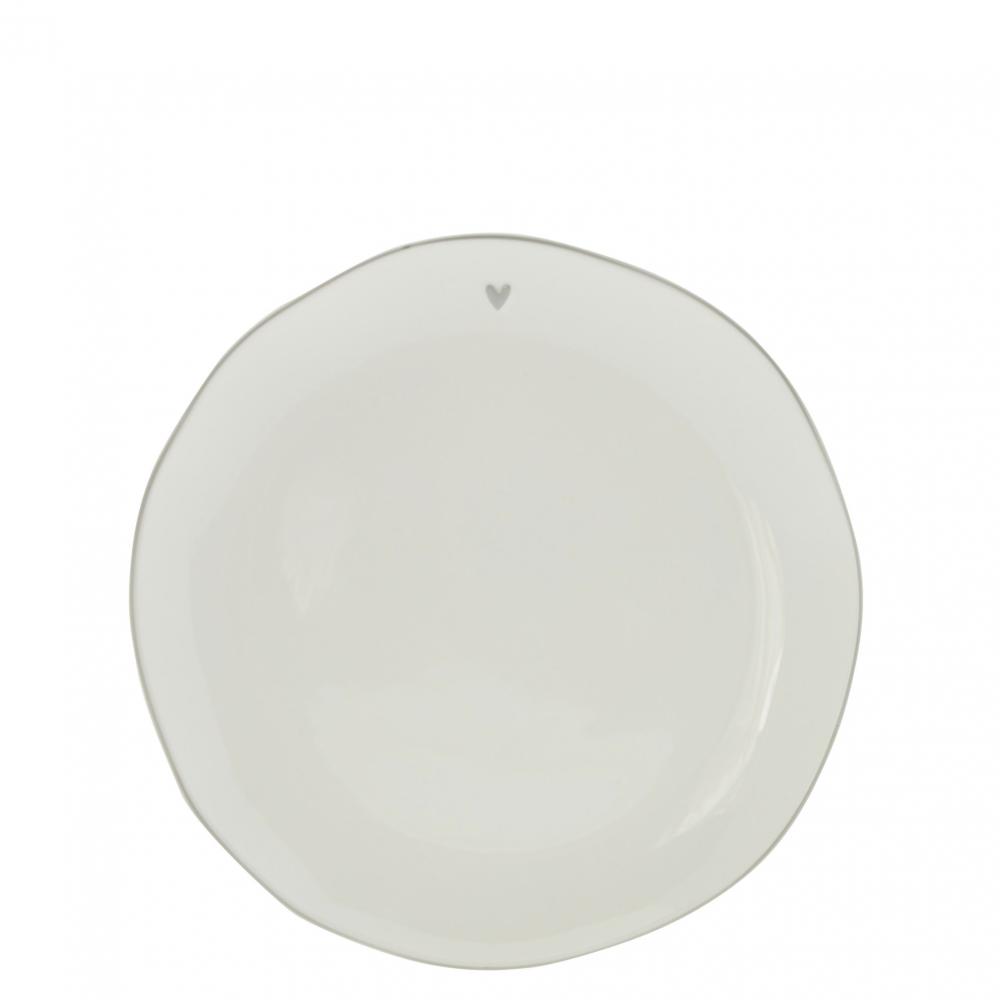Dessert Plate White/edge grey 19 cm









