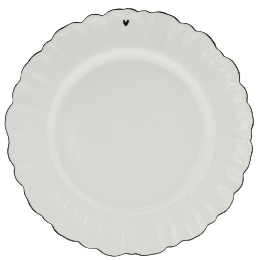 Dinner Plate Ruffle White/edge Black 27cm









