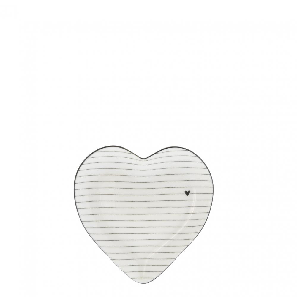 Heart Plate 16cm White/Stripes

























