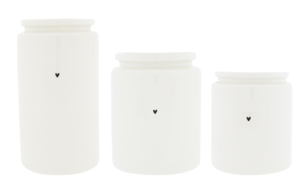 Jars Set White with Black Heart (4x3)













