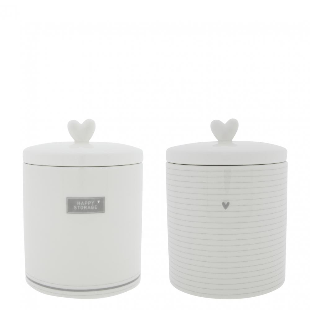 Jars Ass Large White/grey (2x6pcs) 14x14x16,5cm













