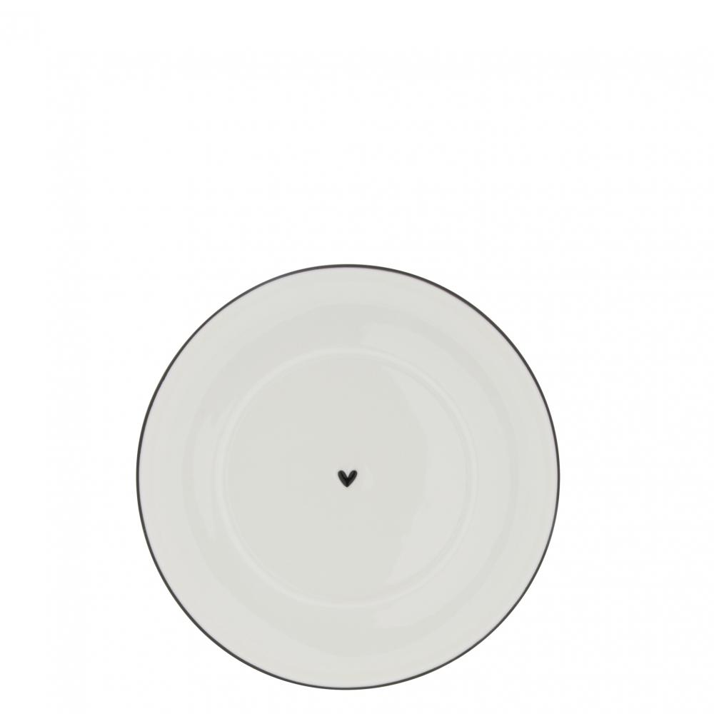 Plate Cup 15cm White/Heart in Black 
























