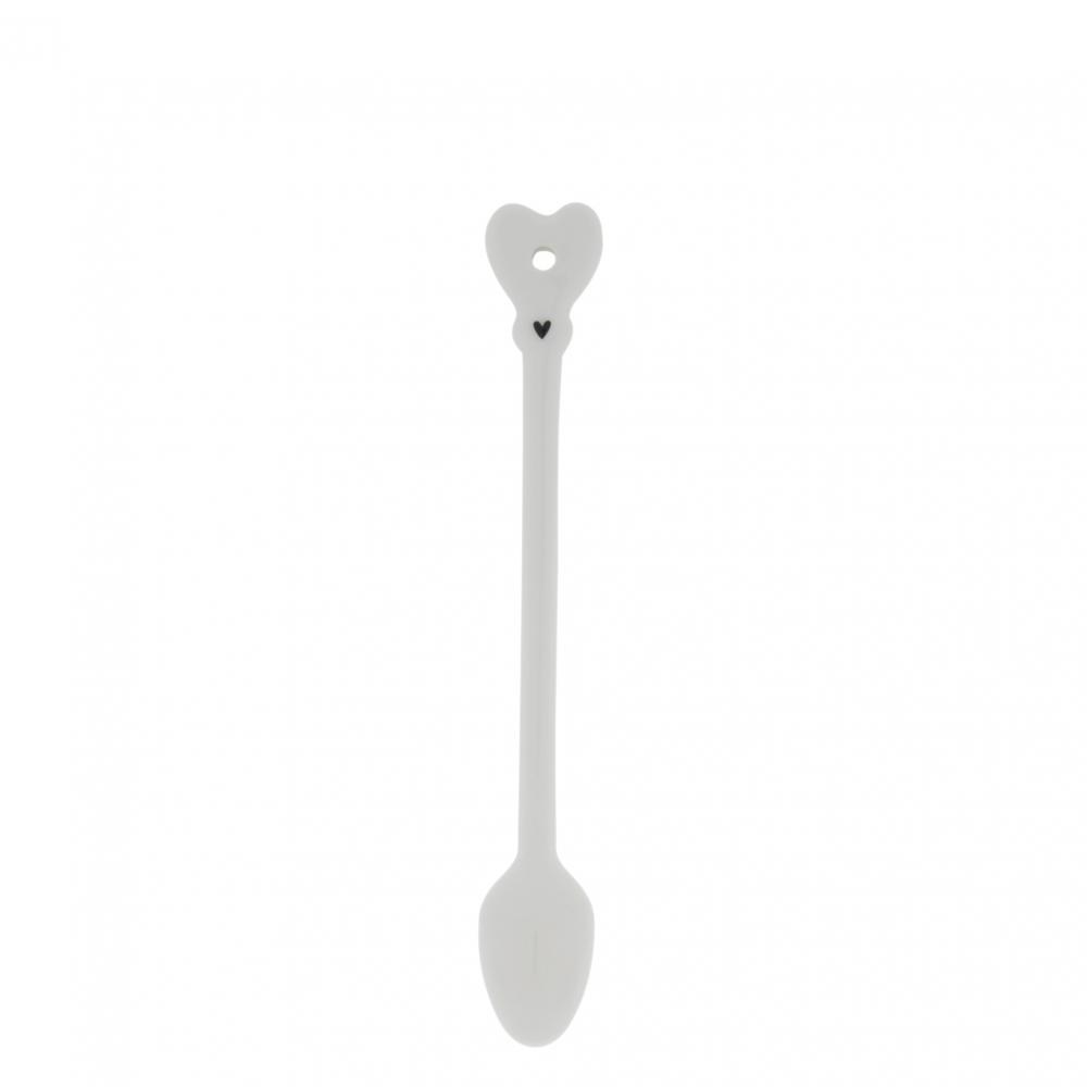 Spoon White with Black Heart 18,5cm

























