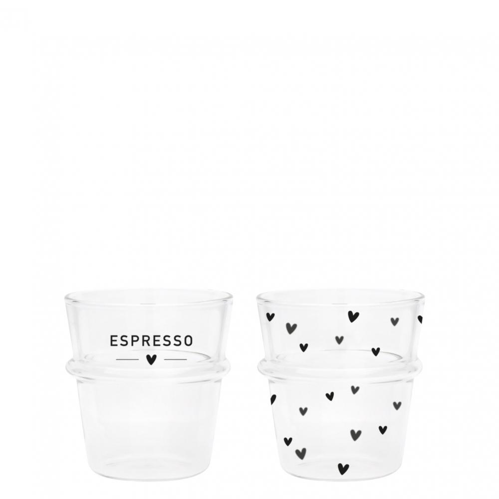 Espresso Glass AssHearts/Espresso Black 62x44x66cm








