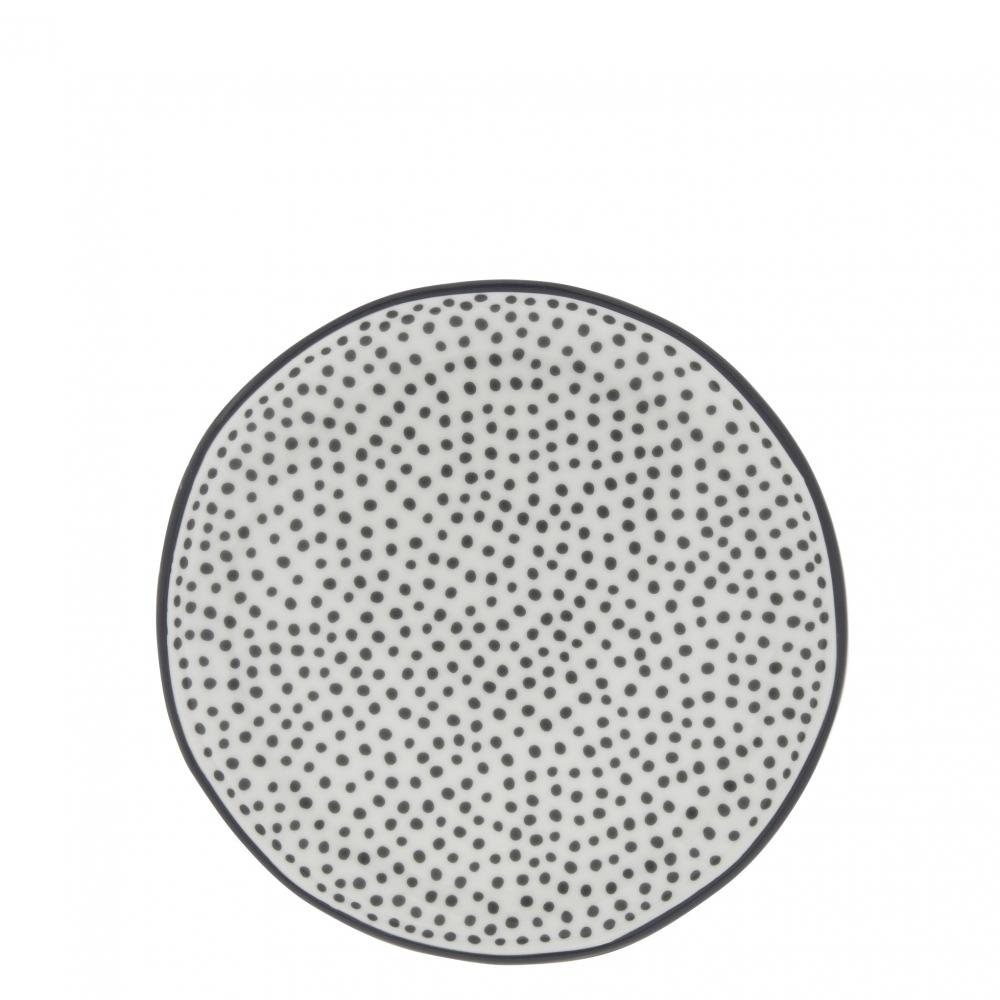 Cake Plate 16cm White/ Little Dots in Bla


 




















