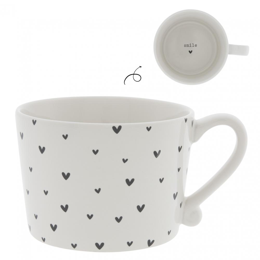 Cup White / little Hearts in Black 10x8



 




















