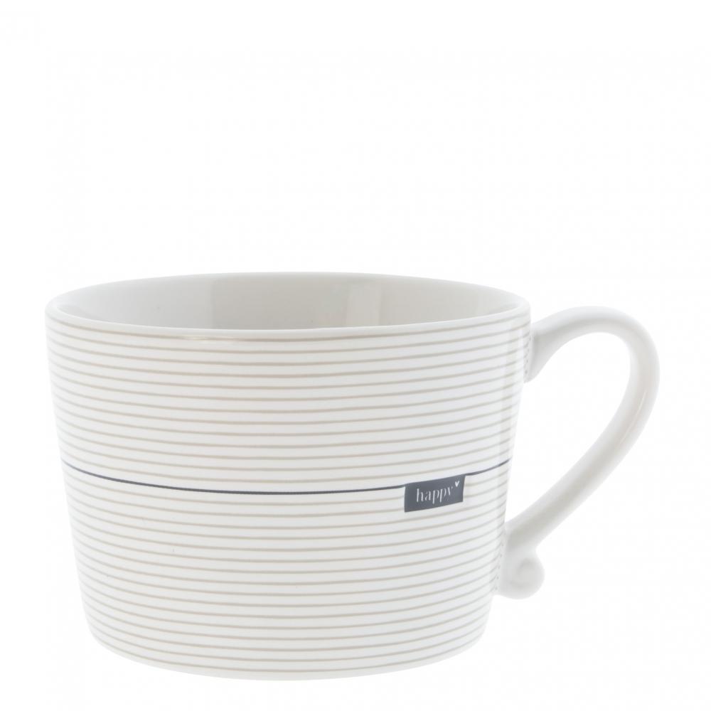 Cup White /Stripes titane Happy 10x8


























