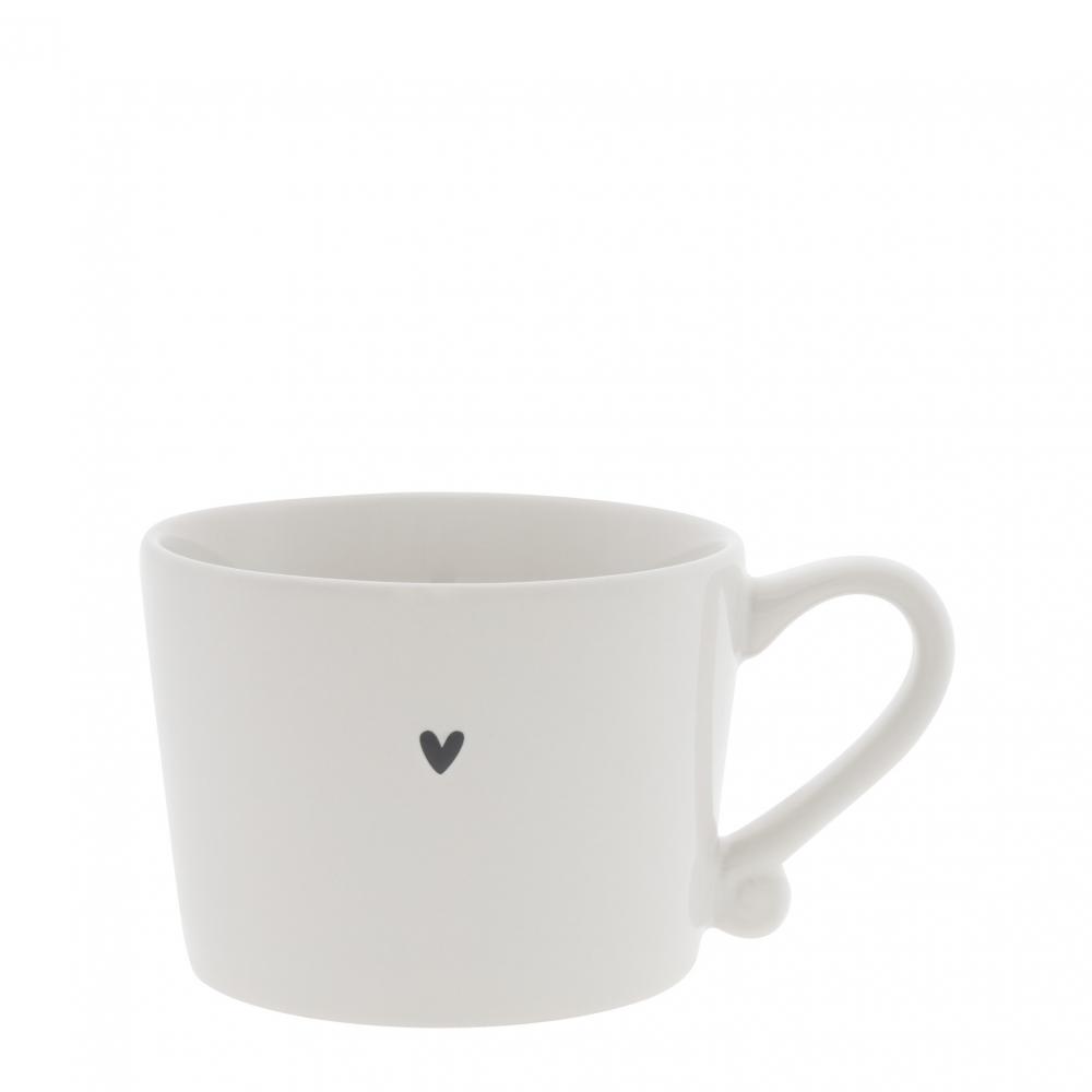 Cup White sm / Heart in Black 8.5x7x6cm

















