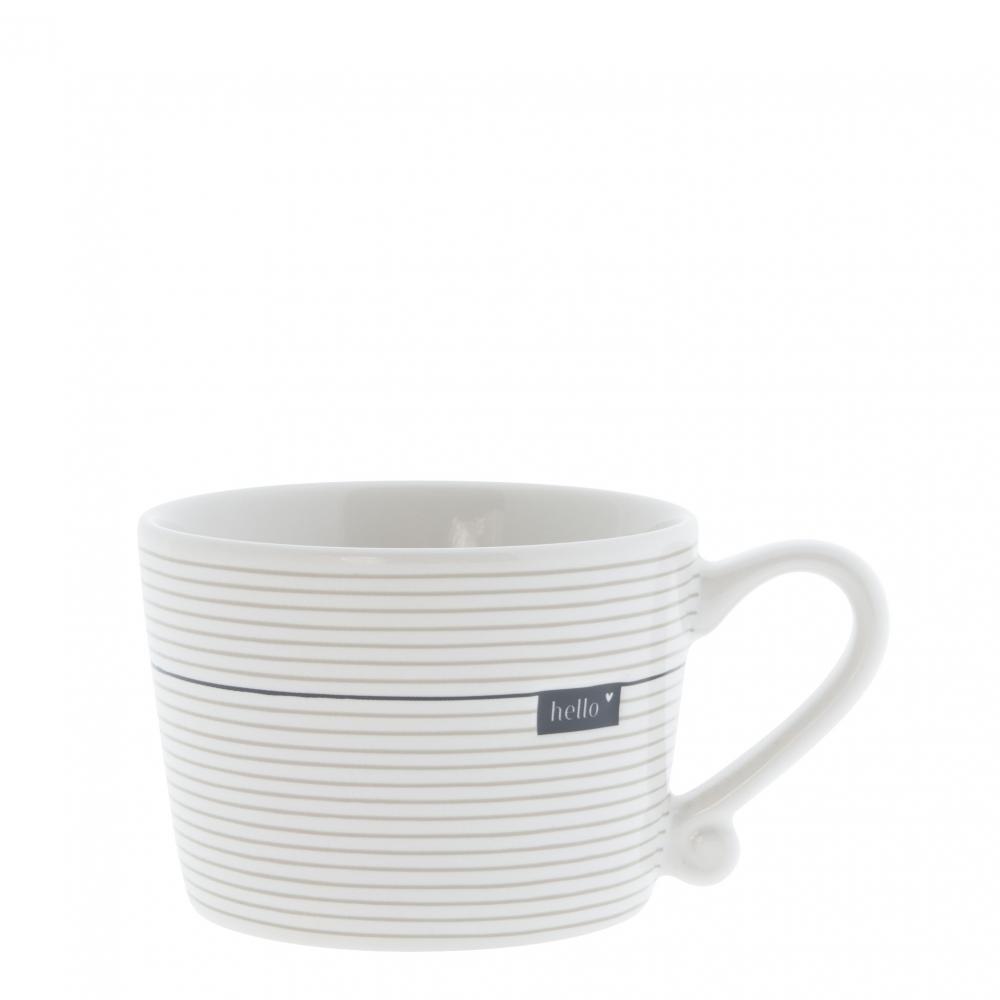 Cup White sm / Stripes Titane Hello 8.5x7x
























