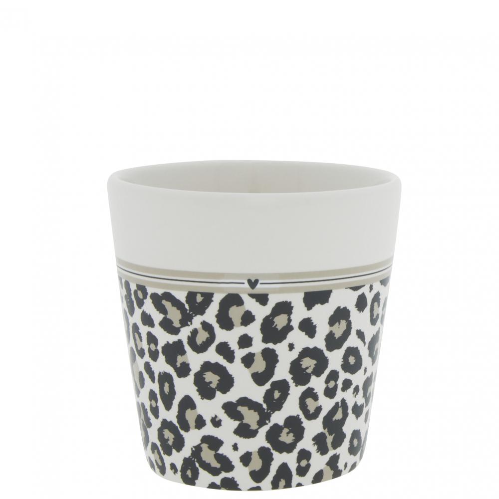 Cup White/Leopard and Stripes 9x9x7.5cm
























