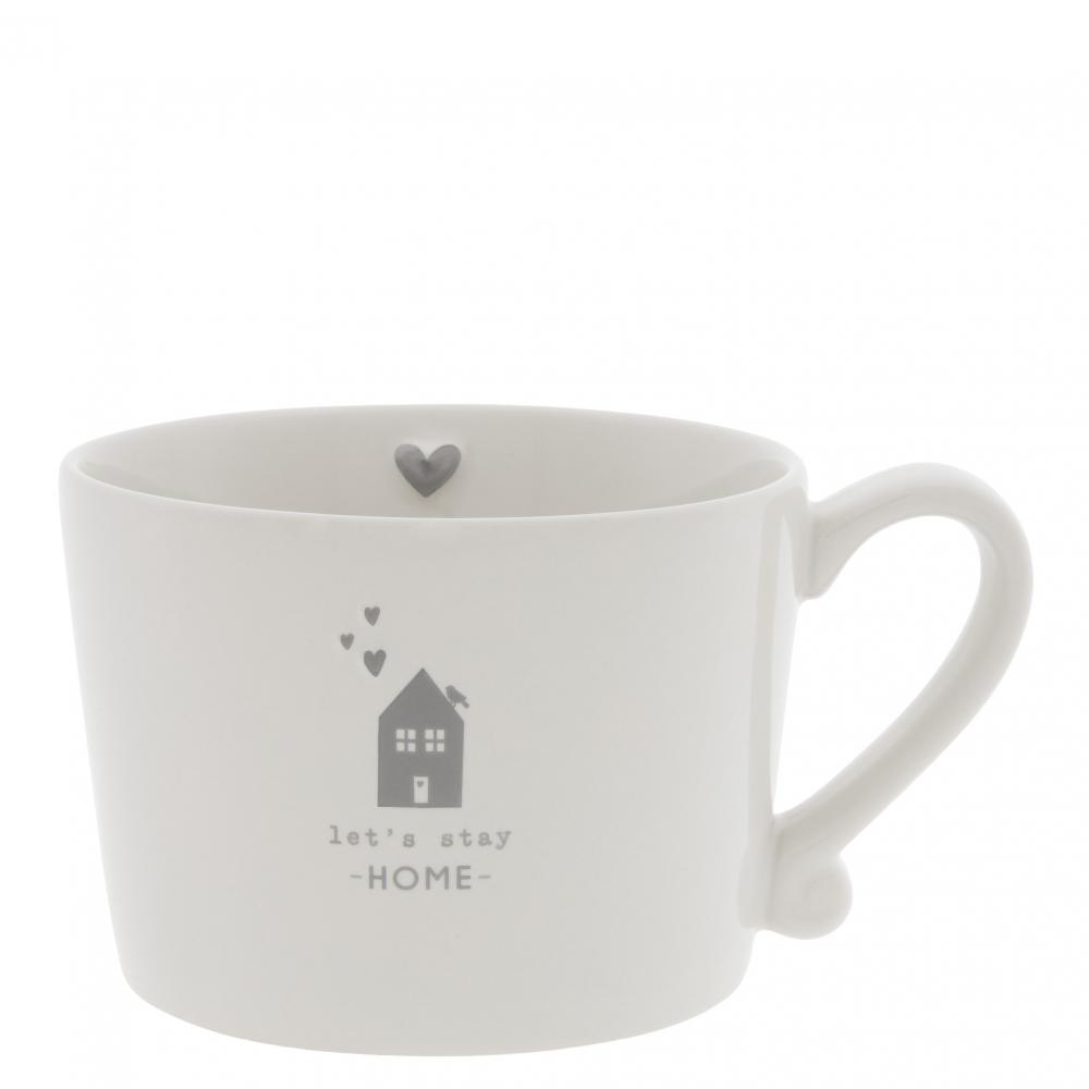 Cup White /let's stay Home in Grey 10x8x7 cm















