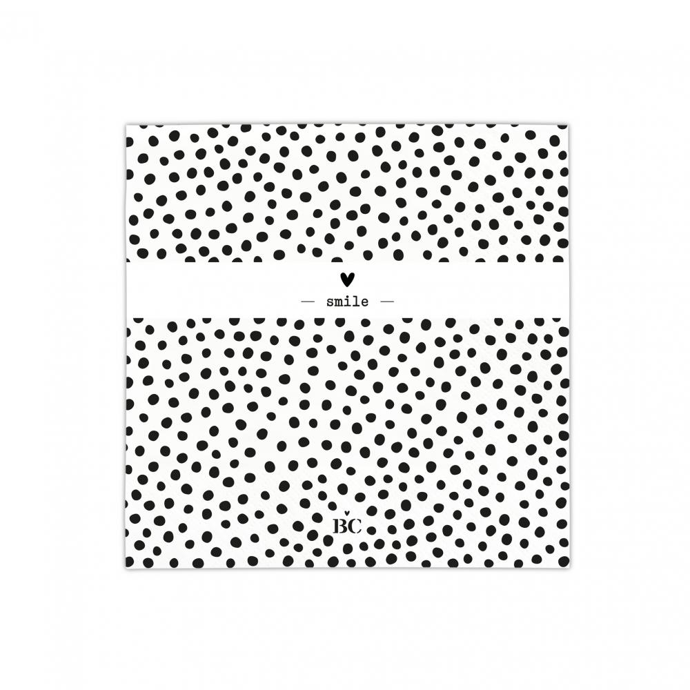 Napkin White/Bl. dots Smile 20 pcs 12,5x12,5cm








