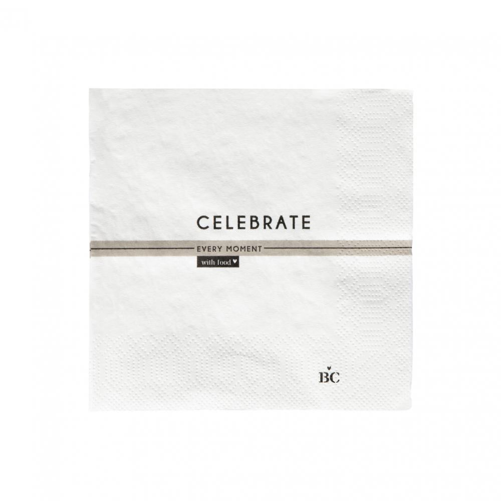 Napkin White/Celebrate 20 pcs 12,5x12,5cm























