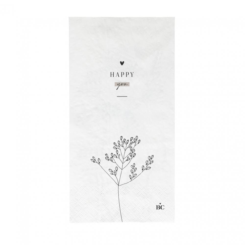 Napkin White/Happy You 16 pcs 10x20cm

























