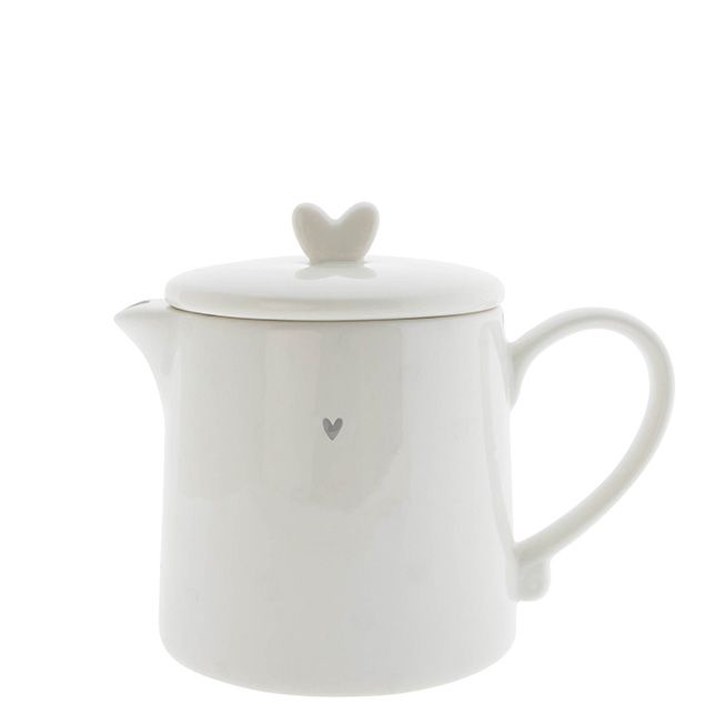 Teapot White with little heart






