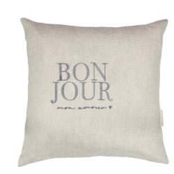 Cushion Cover 60x60 Naturel Bon Jour 100% linen



