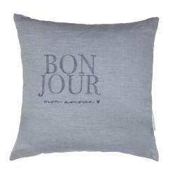 Cushion Cover 60x60 Blue Bon Jour 100% linen



