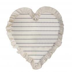 Heart Cushion 83x75 Naturel Stripe Chambray














