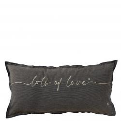 Cushion 35x70 Naturel/Black Chambray lots of love






