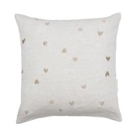 Cushion Cover 60x60 Naturel all Hearts 100% linen