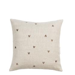 Cushion Cover 50x50 Naturel/all Hearts 100% Linen