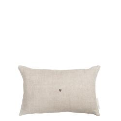 Cushion 30x50 Dark Naturel/Little Heart in Brown