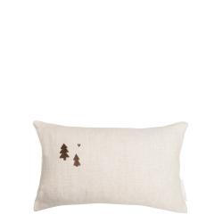 Cushion 30x50 Light Naturel/Little Xmas Trees