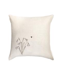 Cushion Cover 50x50 Light Naturel/Snowdrops
