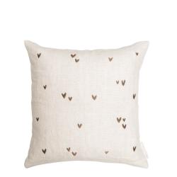 Cushion Cover 50x50 Light Naturel/All over Hearts