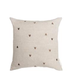 Cushion Cover 50x50 Dark Naturel/All over Hearts