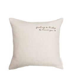 Cushion Cover 50x50 Light Naturel/Feeling lucky