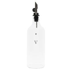Vinegar Glass Bottle with black heart