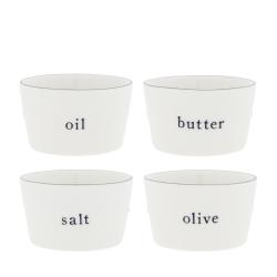 Bowl White Salt/Butter/Oil/Olive Ass (4x12)