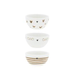 Bowl White S Brown Print Ass  (3x12)