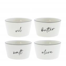 Bowl Small Ass 4 designs Salt/Butter/Oil/Olive 


 /set 3 ks/ cena za ks 