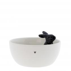 Bowl with Black Bunny 
