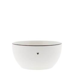 Bowl Medium White /edge Black 14 x 7 cm