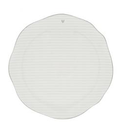 Raòajkový tanier biela/pásiky šedé 23cm