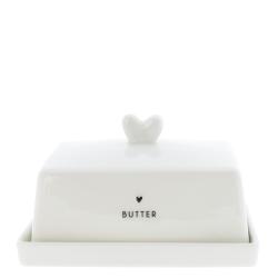 Butter Fleet white/heart in black 12.2x14.7x8.1cm



