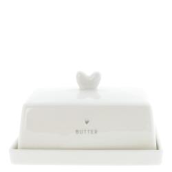 Butter Fleet white/heart in grey 12.2x14.7x8.1cm



