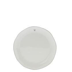 Cake Plate  White/edge Grey 16 cm






















