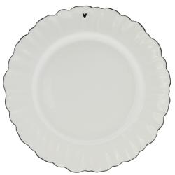 Dinner Plate Ruffle White/edge Black 27cm









