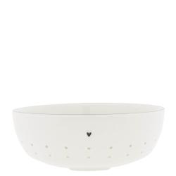 Fruit Bowl L White with Heart in Black D20X7 CM













