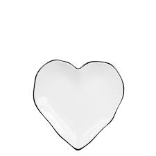 Srdce tanier 12cm s čiernym okrajom