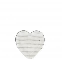 Heart Plate 16cm White/Stripes

























