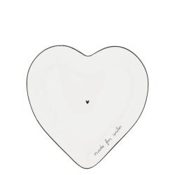 Heart Plate White 'made for smiles' 17.5x18.5cm